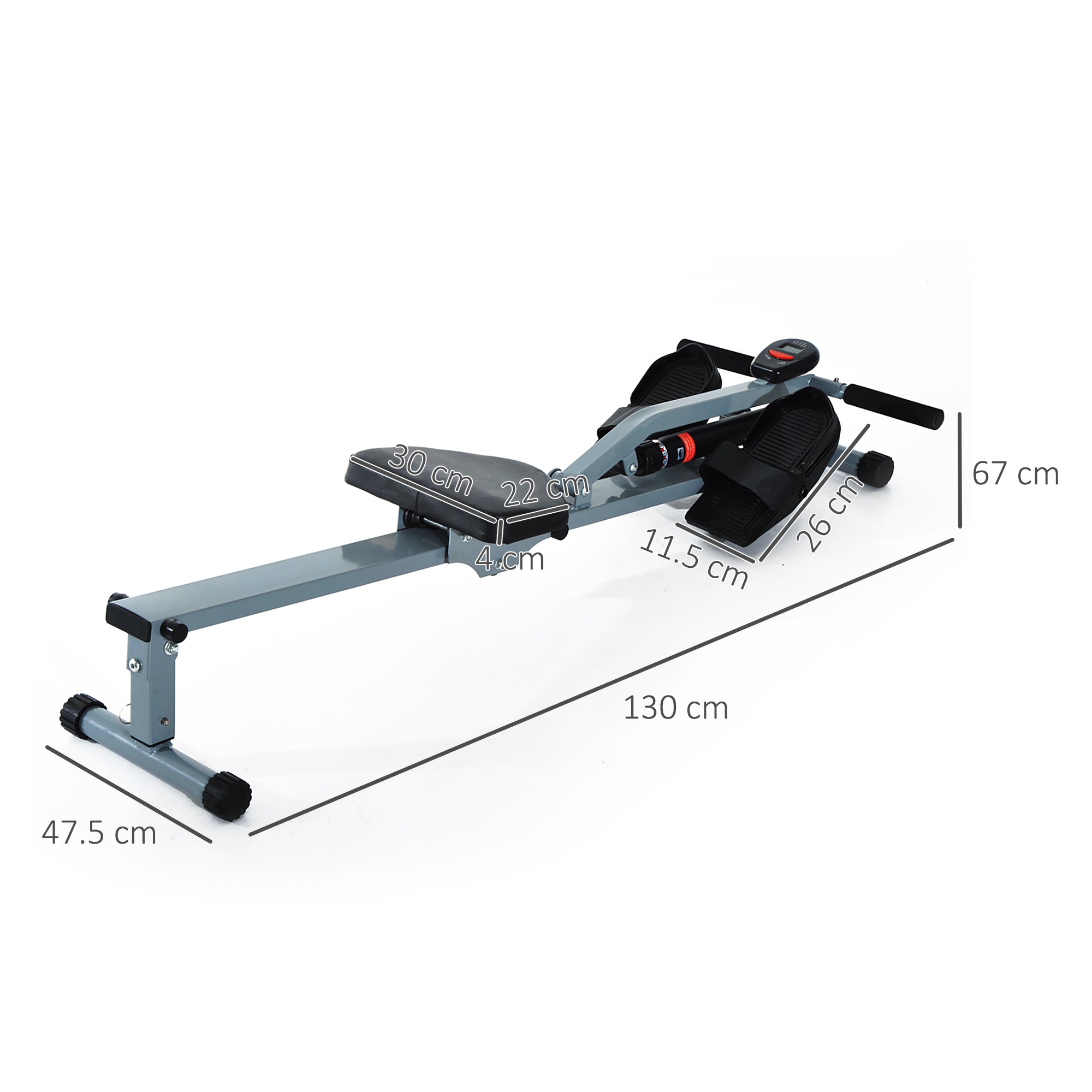 HOMCOM Rowing Machine Cardio Rower Workout Fitness Body Tonner Home Gym Training 