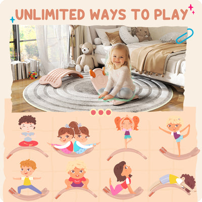 AIYAPLAY Balance Board for Kids Balance Training & Sensory Play, Pink 