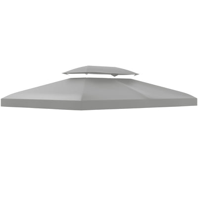 Outsunny Gazebo Roof Replacement, for 3 x 4m Frames - Light Grey 