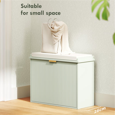 HOMCOM Elegant Six Shoe Bench, with Top Seat - Green 