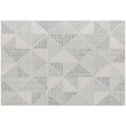 HOMCOM Modern Area Rug, Geometric Pattern Non-Slip Washable Rug, Soft Floor Carpet for Living Room, Bedroom, Dining Room, Home Office, 170 x 120 cm, Grey