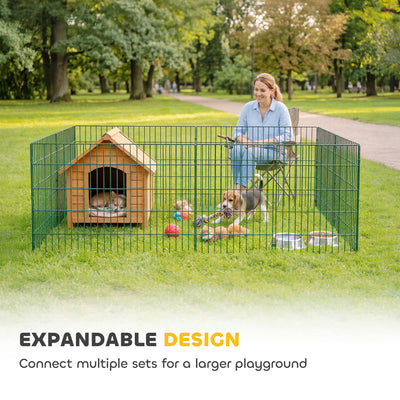 PawHut 8 Panel Pet Playpen for Medium Dogs Indoor Outdoor 80 cm Height 