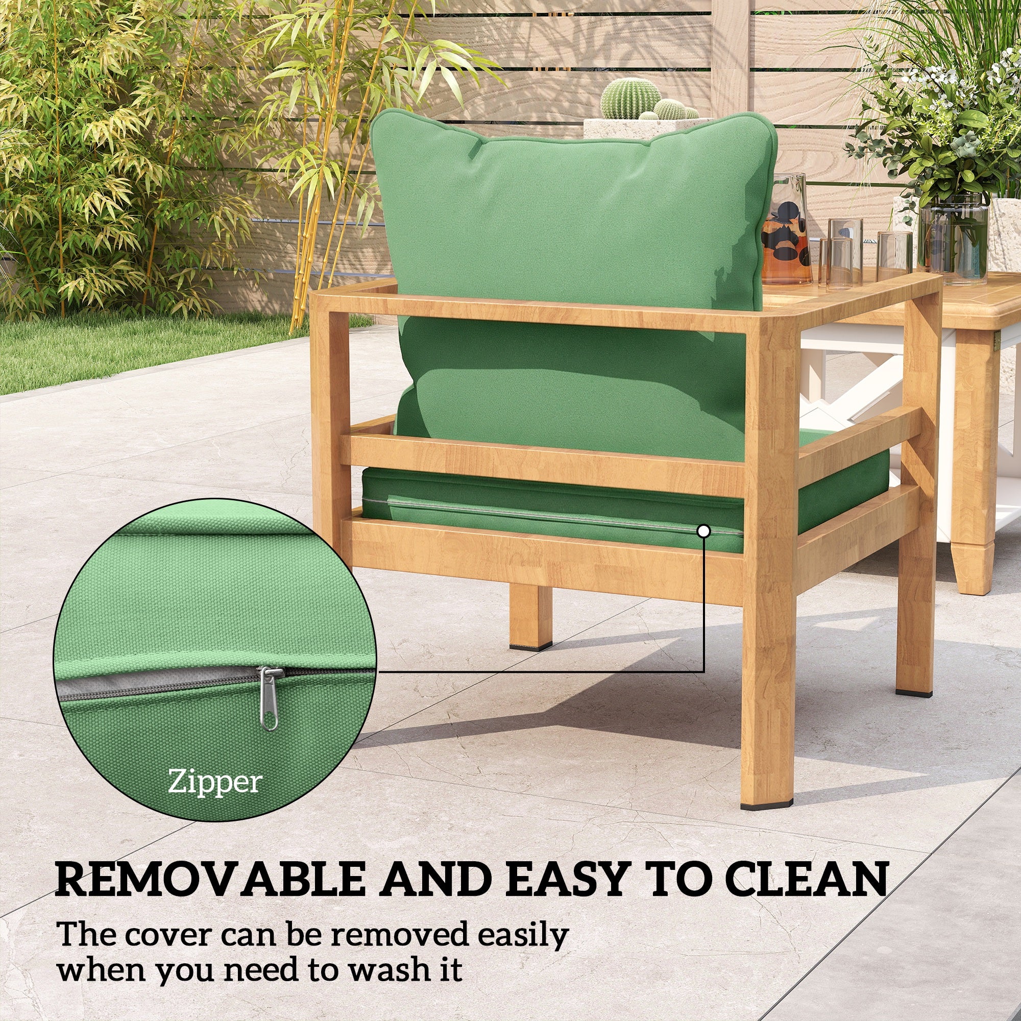 Outsunny Seat and Back Padded Cushion Set, CUSHION ONLY - Green 