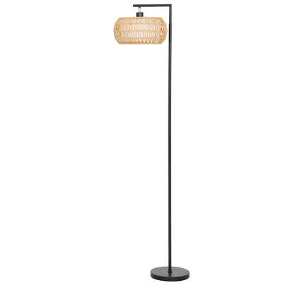 HOMCOM Boho Dimmable Floor Lamp - Black 