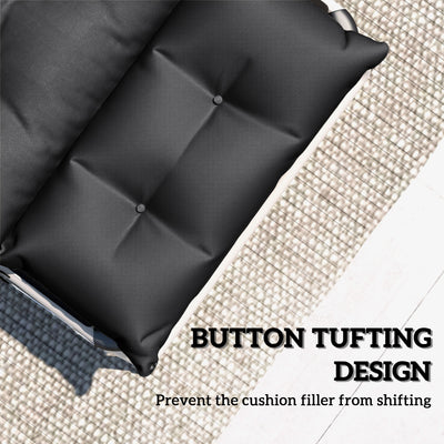 Outsunny Set of Two 190 x 56cm Sun Lounger Cushions - Black