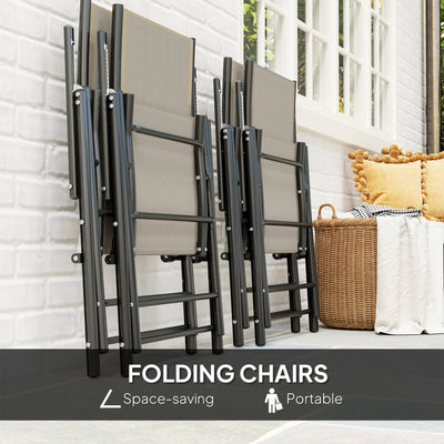 Outsunny Five-Piece Steel Frame Patio Set - Khaki/Black 