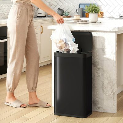 HOMCOM 45L Kitchen Sensor Bin - Black 