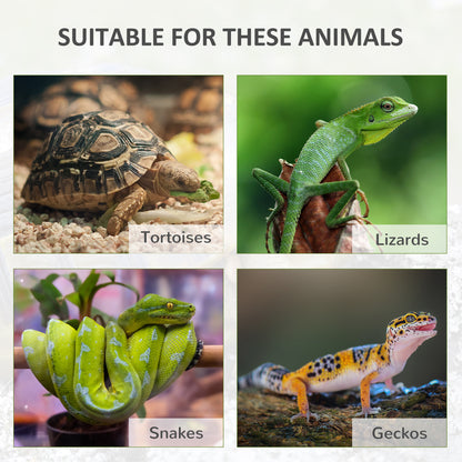 PawHut 94 cm Wooden Tortoise House Turtle Habitat Small Reptile Cage Enclosure with Two Room Grey 