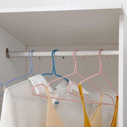 HOMCOM Open Wardrobe on Wheels, Bedroom Wardrobe with Clothes Hanging Rail, 3 Storage Shelves, Mobile Garment Rack for Cloakroom, Hallway, White 