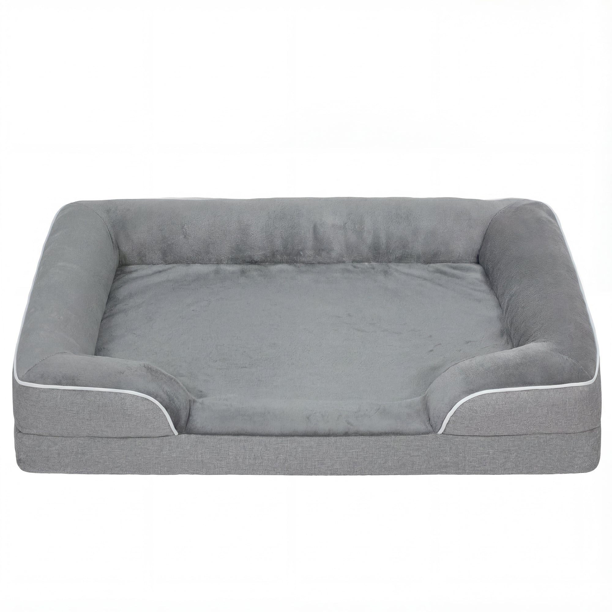 PawHut Dog Sofa Bed, Washable Pet Bed with Removable Cover and Non-Slip Bottom for Cats, Small and Medium Dogs, Grey 
