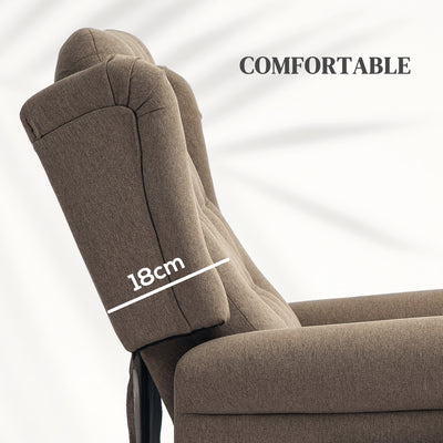 HOMCOM 45\'c2\'b0 Lifting Riser and Recliner Armchair  - Dark Brown 