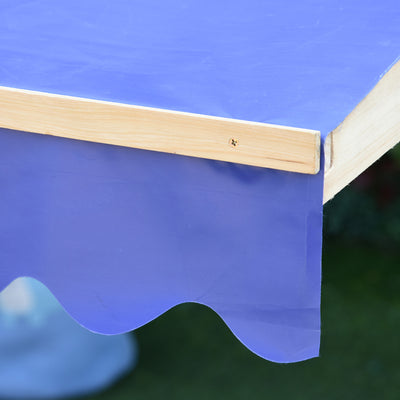 Outsunny Kids Wooden Sand Pit Children Square Sandbox Outdoor Playset Play Station Adjustable Canopy Bench Seat 120x120x120cm 
