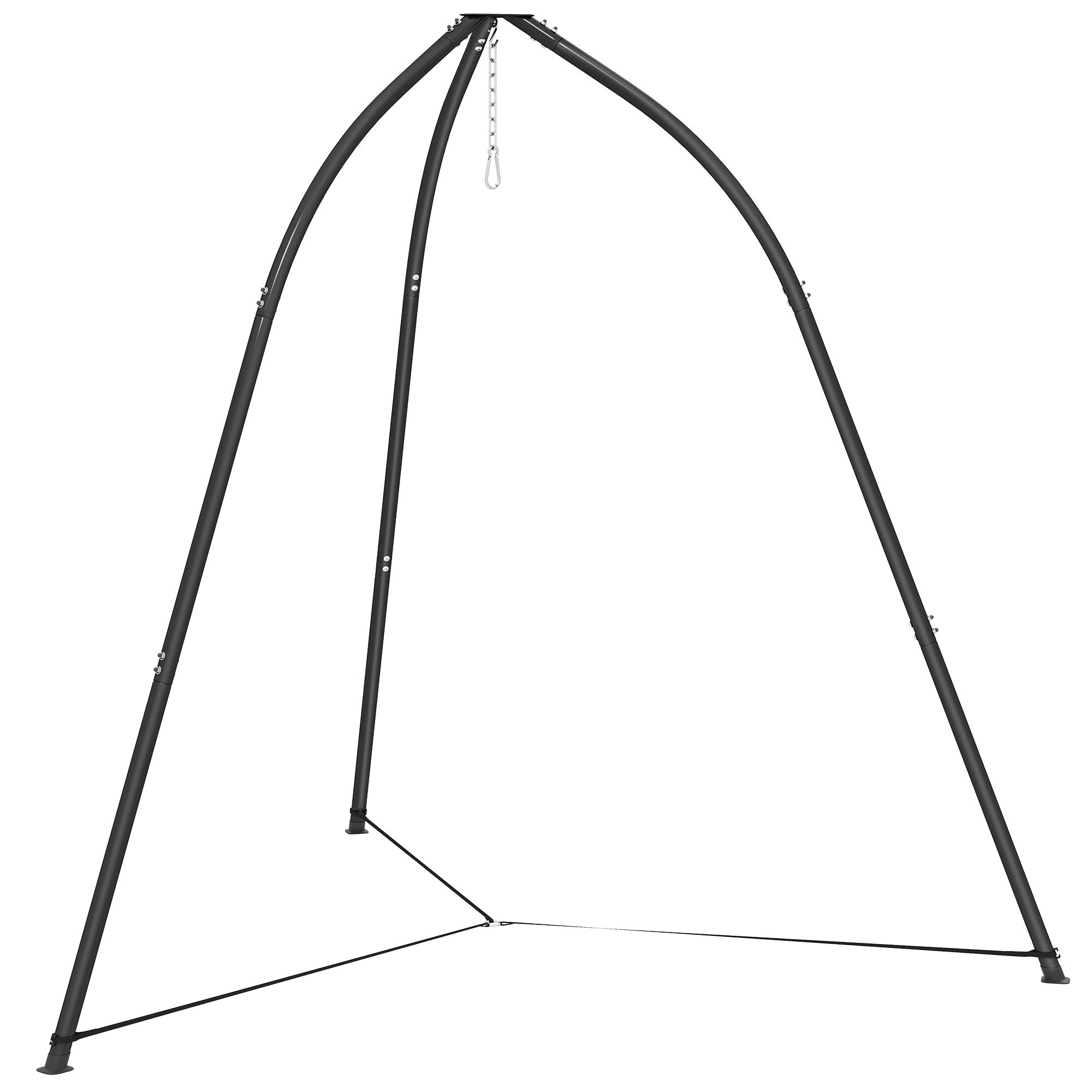 Outsunny Hammock Stand for Hanging Chair Adjustable Height Tripod Hammock Chair Stand Only with Chain, 150 kg Capacity, Black 