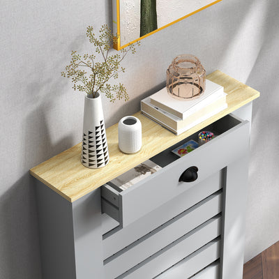 HOMCOM 95.5H x 78Wcm Radiator Cover, with Drawer - Grey 