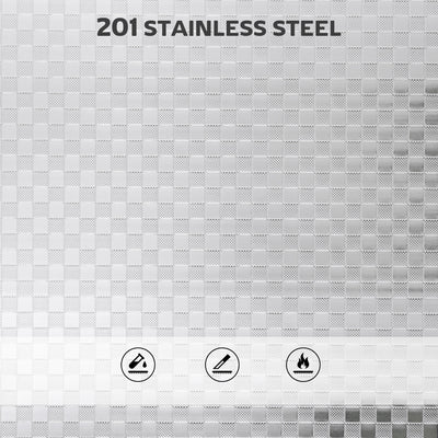 HOMCOM 3 Tier Stainless Steel Kitchen Storage Trolley with Adjustable Shelf - Silver 