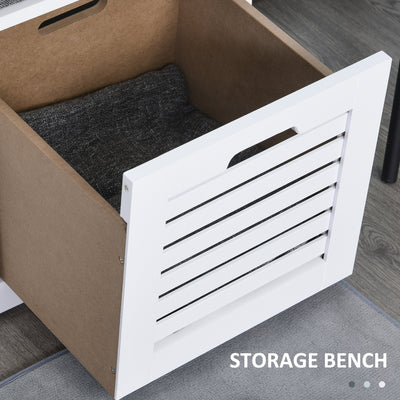 HOMCOM Shoe Storage Bench with 3 Drawers & Removable Grey Seat Cushion Hallway Organisation furniture 