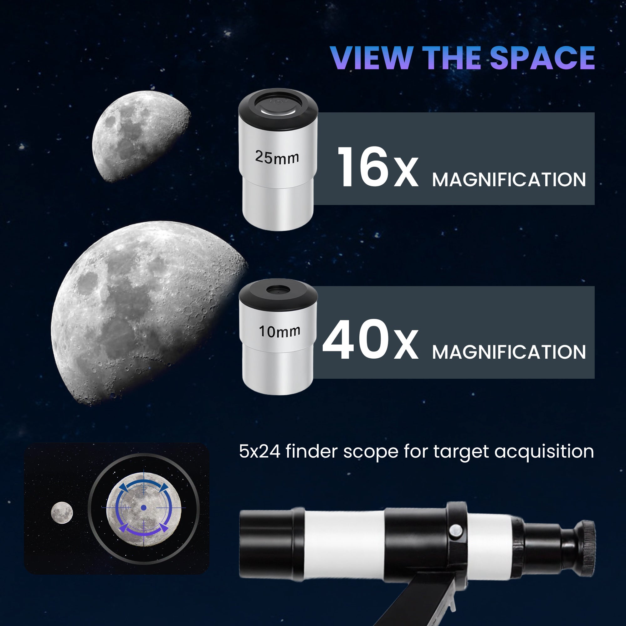 Outsunny Astronomy Telescope for Adults and Beginners with 80 mm Aperture, Carry Bag, White 