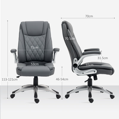 Vinsetto Faux Leather Executive Swivel Office Chair - Dark Grey 