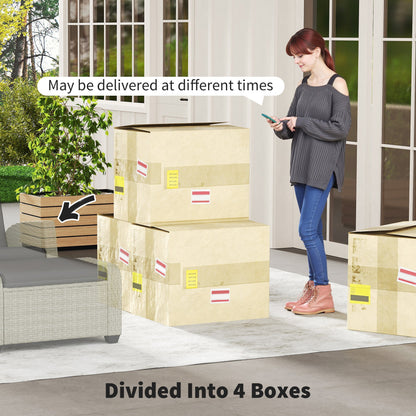 Outsunny 5-Piece Rattan Garden Furniture Set with Cushions - Charcoal Grey 