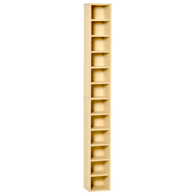 HOMCOM 204 CD Tall Narrow Media Storage Tower - Oak Tone 