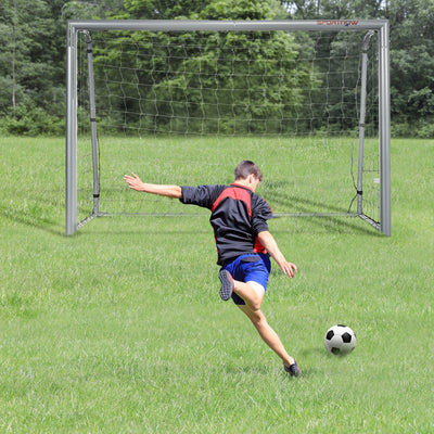 SPORTNOW 8ft x 5ft Football Goal, Football Net for Garden with Ground Stakes, Quick and Simple Set Up 