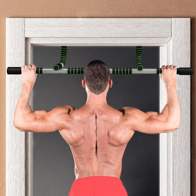 HOMCOM Pull-Up Bar for Doorway, Home Fitness Door Horizontal Push up Bar for Indoor Gym Upper Body Workout, Green 