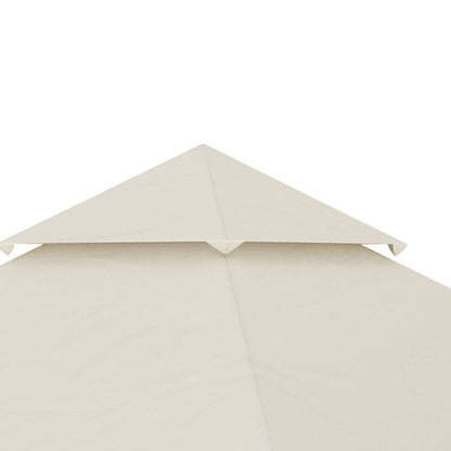 Outsunny 3 x 3 m Gazebo Canopy Replacement Covers, 2 - Tier Gazebo Roof Replacement TOP COVER ONLY, Cream White 
