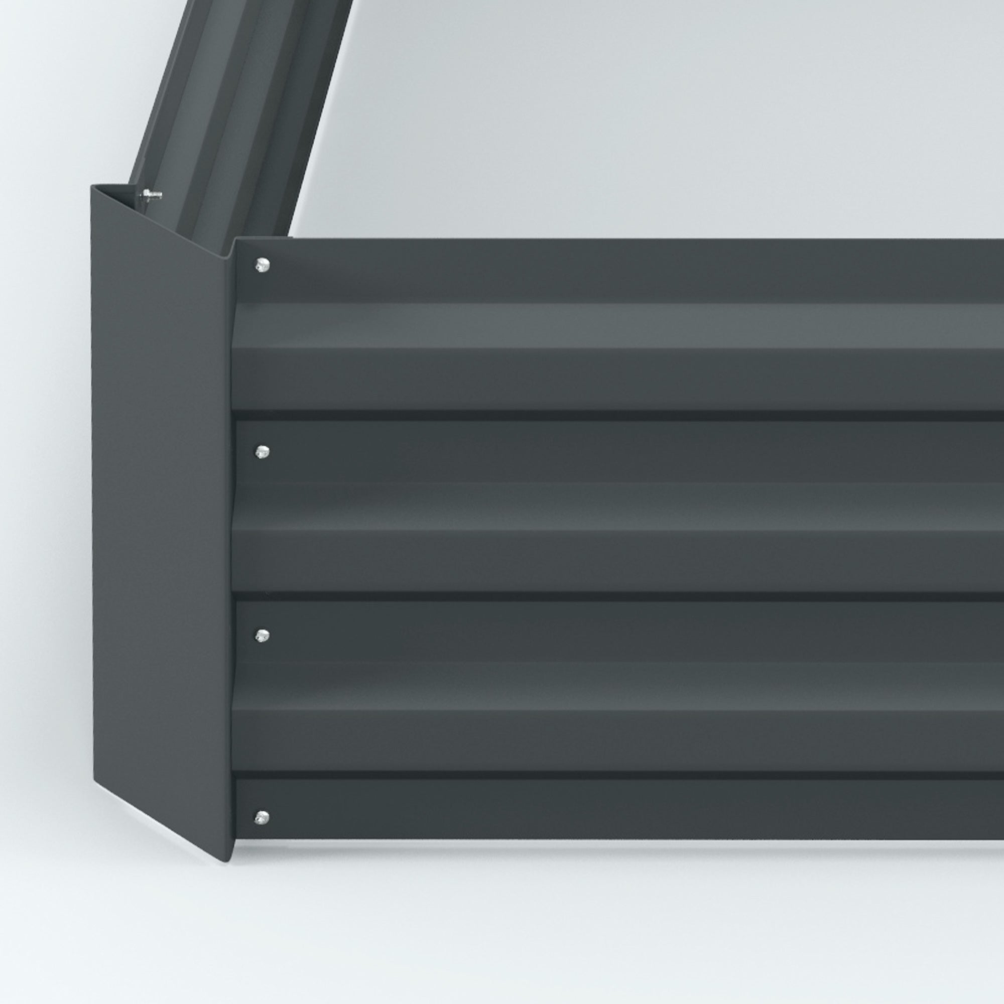 Outsunny Set of 2 291L Raised Garden Bed, Elevated Galvanised Planter Box for Flowers, Herbs, 100x100x30cm, Dark Grey 