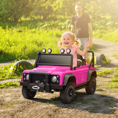 AIYAPLAY Kids Ride On Car with Remote Control, Music, Horn, 4 Spring Suspension Wheels, LED Lights for 3-5 Years Old, Pink 