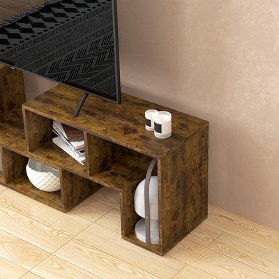HOMCOM TV Stand for TVs up to 75 Inches, Free Combination TV Unit with Storage Shelves, Extendable Entertainment Centre for Living Room, Rustic Brown 