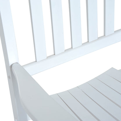 Outsunny Outdoor Porch Rocking Chair Armchair Wooden Patio Rocker Balcony Deck Garden Seat White 