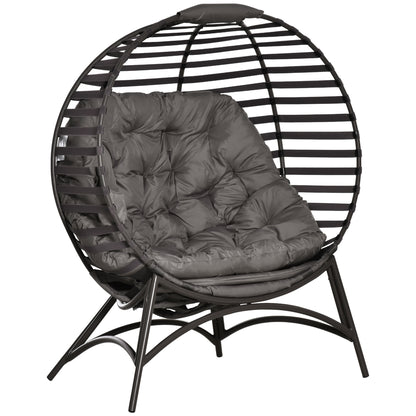 Outsunny Egg Chair with Cushion & Side Pocket - Brown 