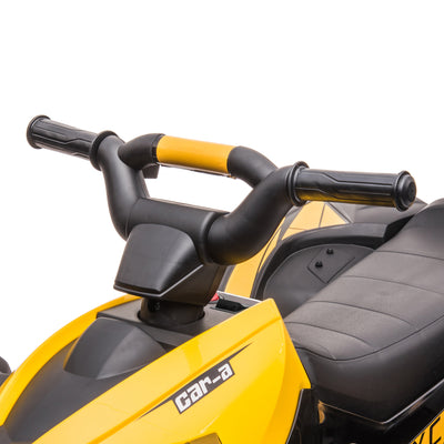 HOMCOM 12V Ride-On Quad Bike w/ Music, Horn, for Ages 3+ Years - Yellow 