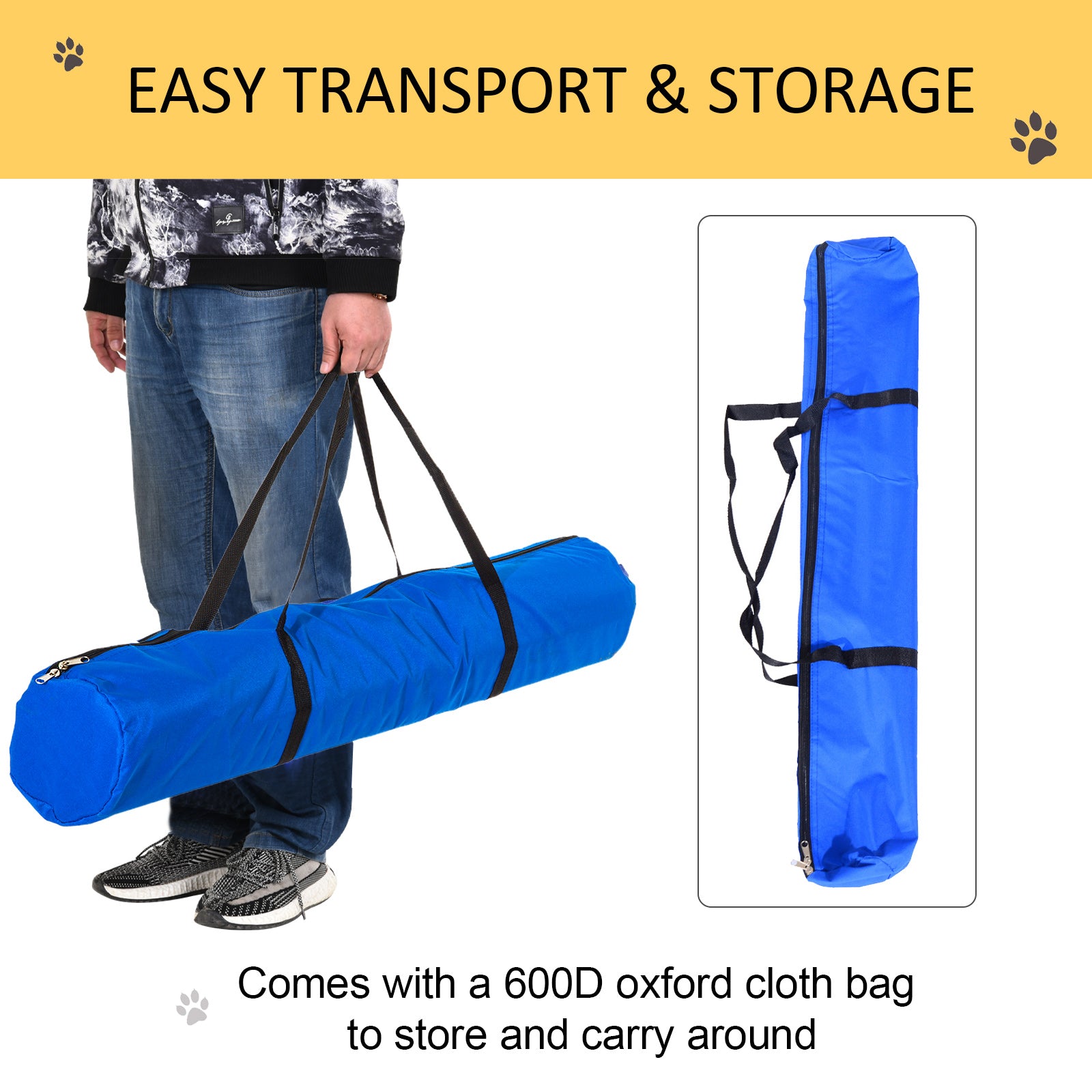 PawHut Pet Agility Training Equipment Dog Play Run Obedience Training Set Adjustable (Poles) 