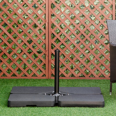 Outsunny Four-Piece Plastic Cantilever Parasol Base - Black 