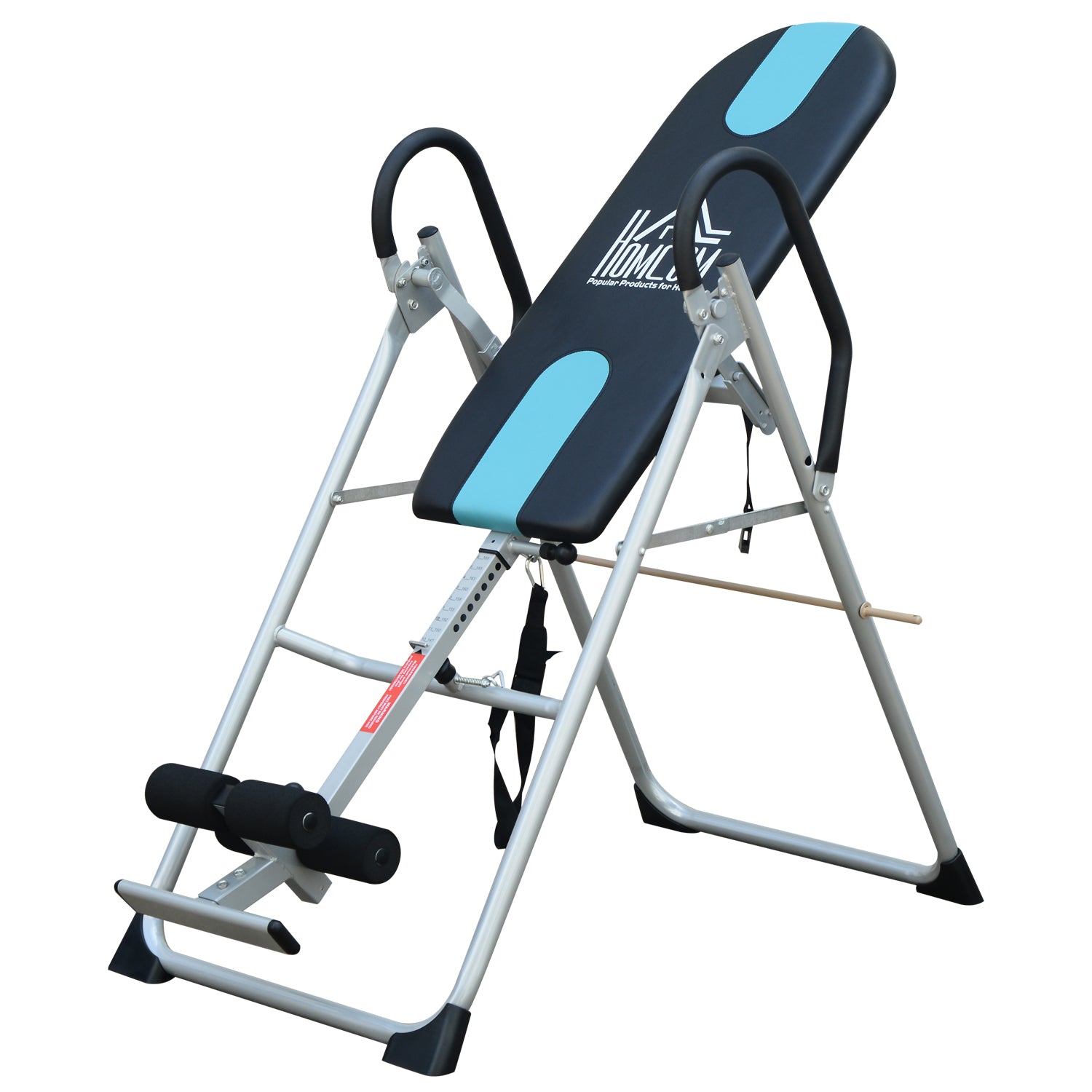 HOMCOM Foldable Gravity Inversion Table Back Therapy Home Fitness Bench Black 