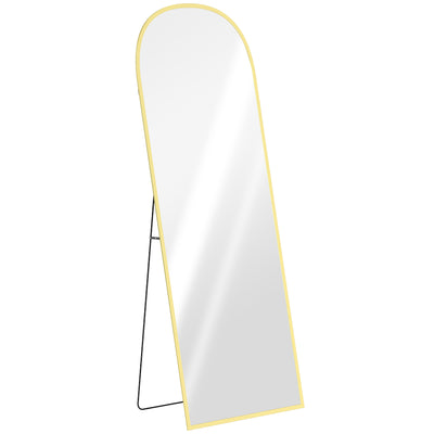 HOMCOM 165cm Aluminium Frame Standing Mirror - Gold 