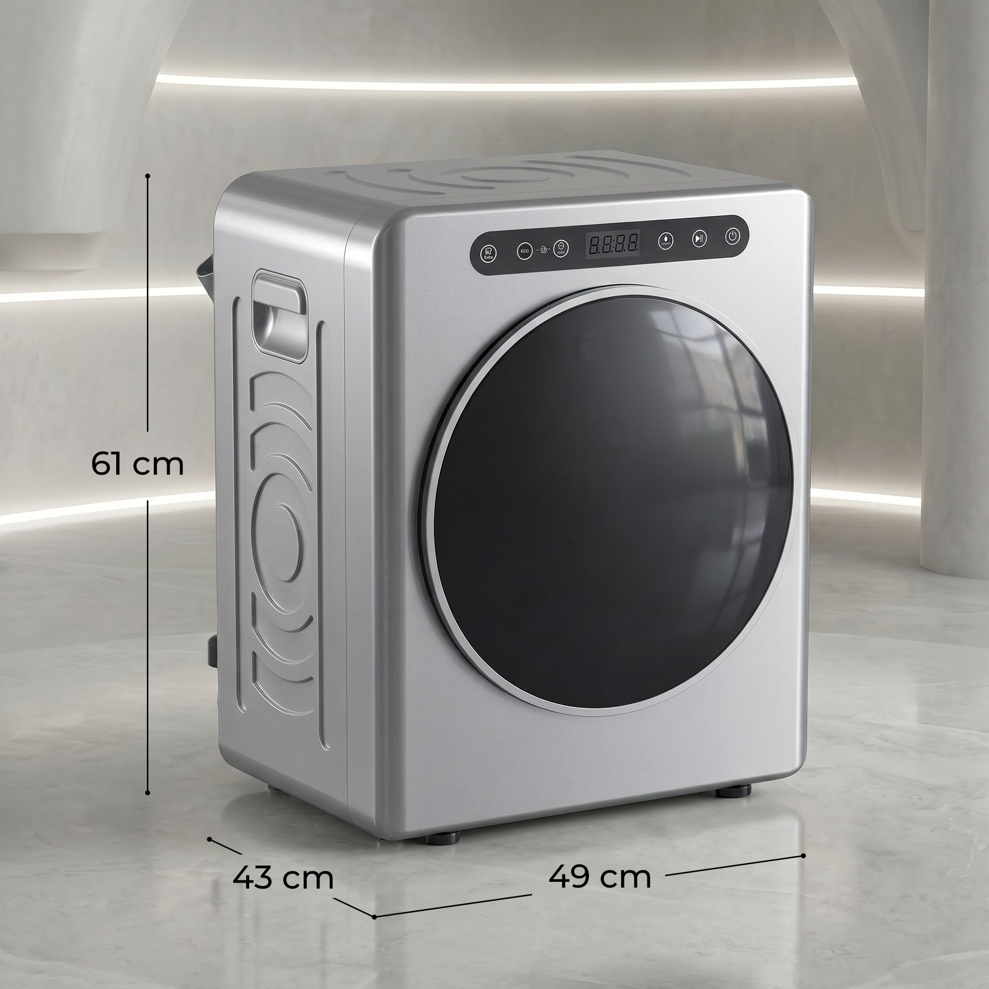 HOMCOM 5 kg Compact 40-60℃ Tumble Dryer - Silver Tone
