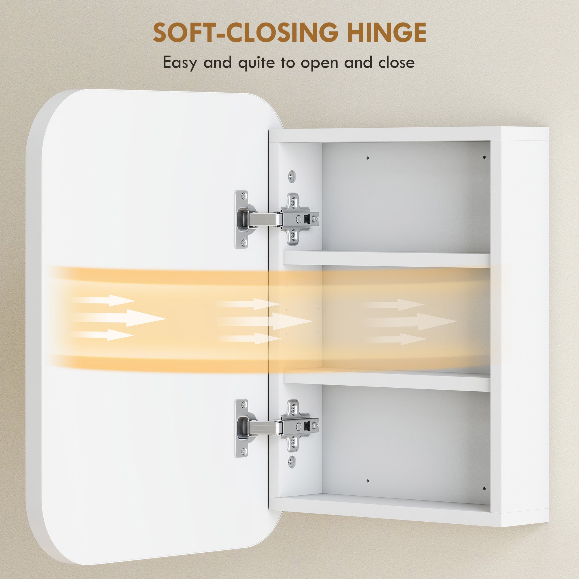 HOMCOM Bathroom Medicine Cabinet with Mirror, Bathroom Wall Cabinet with Adjustable Shelves, Soft Close Hinges, White 
