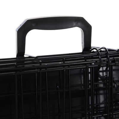 Pawhut Trapeze Collapsible Dog Pet Travel Box Cage Removable Tray 93 x 58 x 65cm 