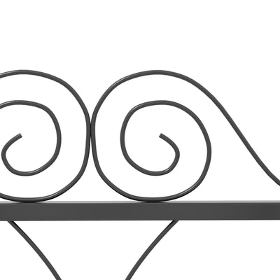 Outsunny Set of Four 57cm Leaf Scroll Metal Fence Panels - Black 