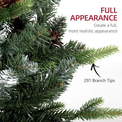 HOMCOM Set of Two 3ft Christmas Trees, with Lights, Berries and Pinecones 