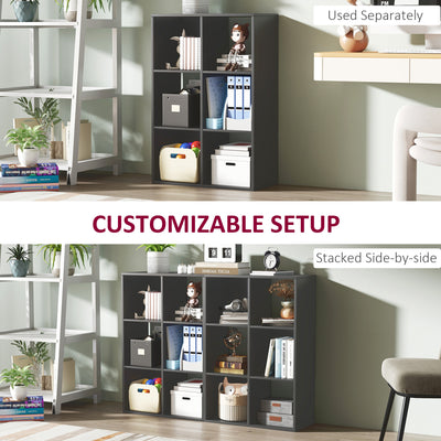 HOMCOM 6-Cube Bookshelf - Black 