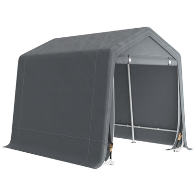 Outsunny 8 x 6.5 ft Outdoor Garden Storage Shed, Waterproof Bike Tent w/ Double Roll-up Zipper Door for Garden Tools, Dark Grey 