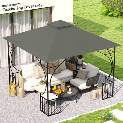 Outsunny 3x3(m) Replacement Gazebo Canopy, Double Tier Roof Top for Garden, Patio, Outdoor, Grey (TOP ONLY) 