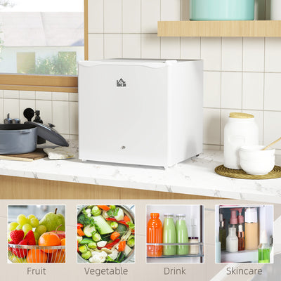 HOMCOM 46 Litre Lockable Countertop Fridge - Cream White 