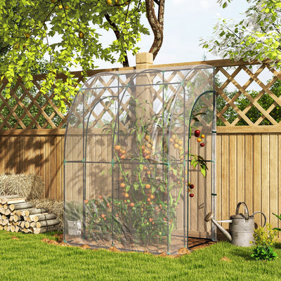 Outsunny 143cm x 118cm Walk-In Lean To Greenhouse, with Accessories 