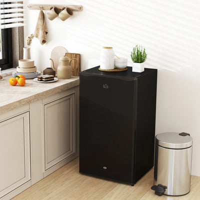 HOMCOM 91L Freestanding Under-Counter Fridge with Lock - Black 