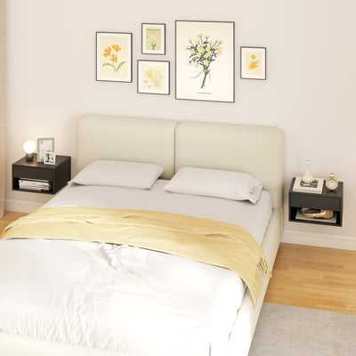 HOMCOM Floating Bedside Tables Set of 2, Wall Mounted Nightstand, Black 