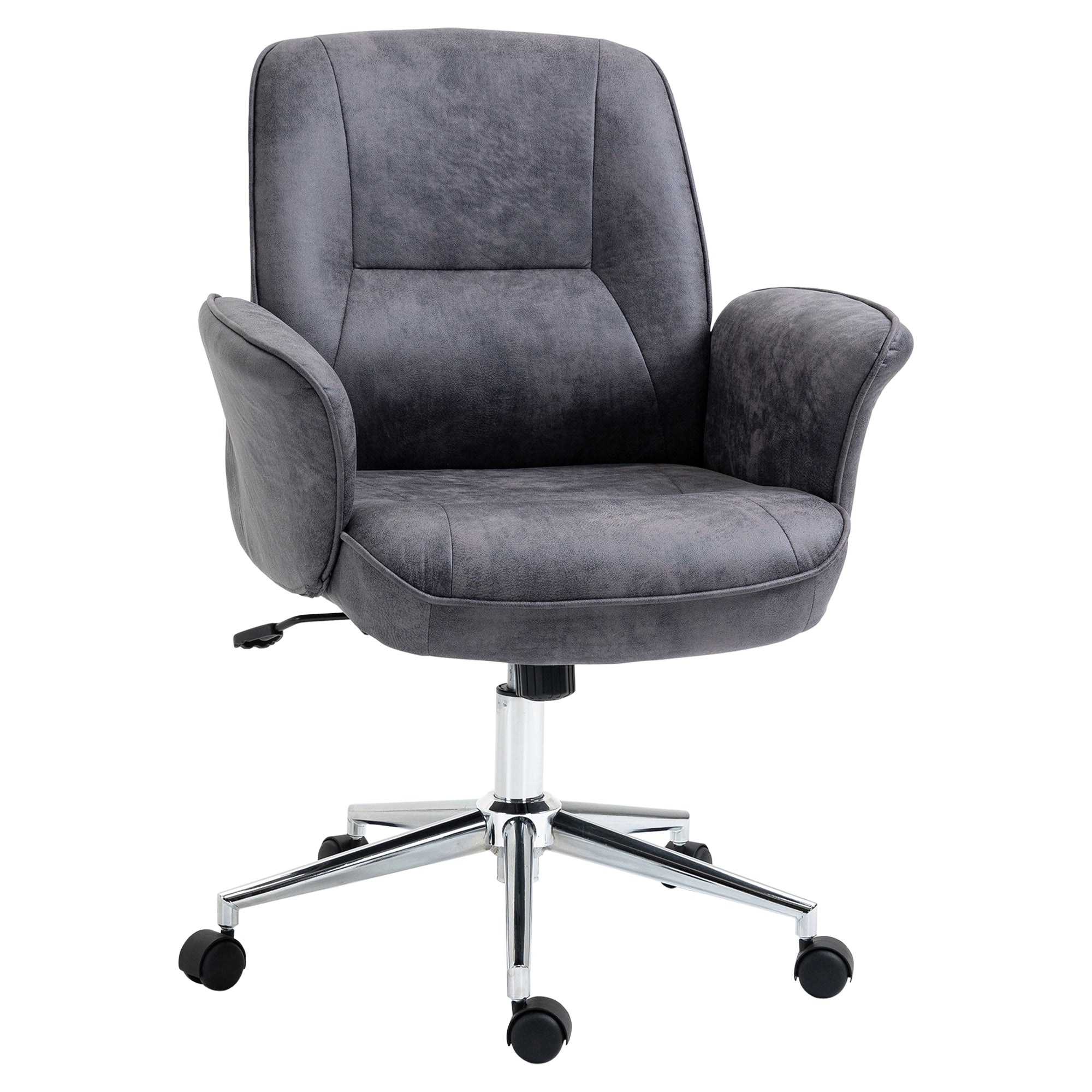 Vinsetto Swivel Computer Office Chair Mid Back Desk Chair for Home Study Bedroom,  Charcoal Grey 